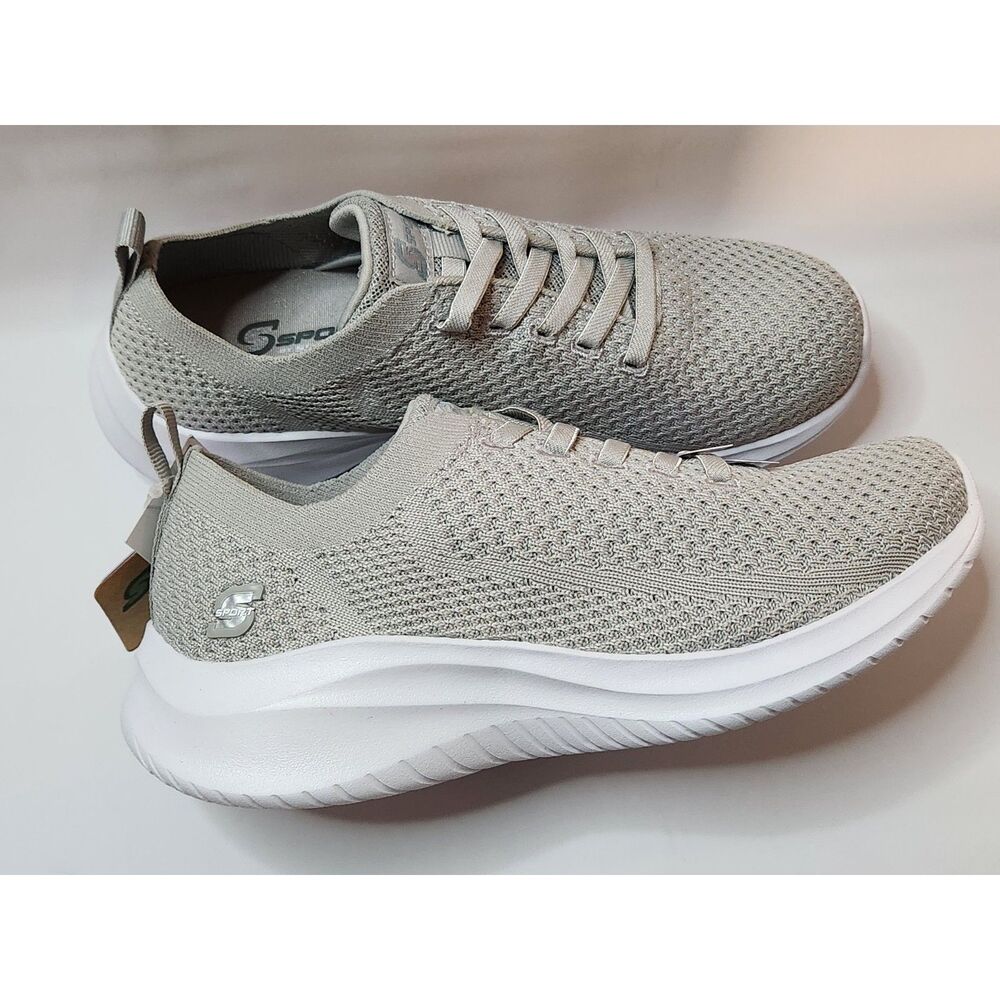 S Sport by Skechers Gray Slip‑On Sneakers Women’s 7 Memory Foam No‑Tie
